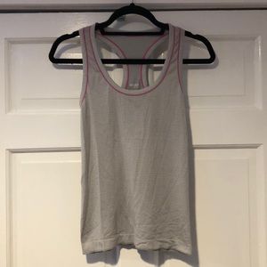DANSKIN Gray Striped DRI-MORE Racerback Tank XS